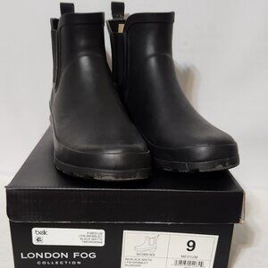London Fog Womens Wembley Rain Boot Black Matte - Size 9 - Excellent